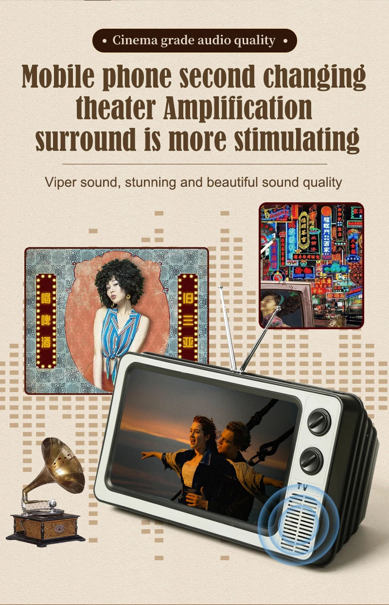 Mobile Phone Screen Magnifier Holder Enlarged Expand Stand Phone Holder HD Video Amplifier Eyes Protection Retro TV Box