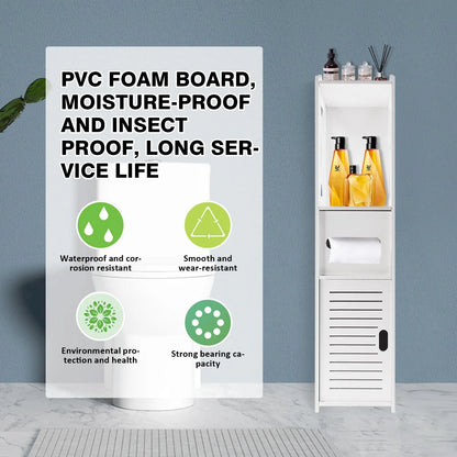 3-Tier Freestanding Bathroom Storage Cabinet – Waterproof PVC