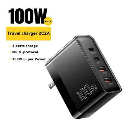 Essager 100W GaN Travel Charger – 3x USB-C & 1x USB-A Fast Charging