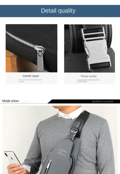 Men's Chest Bag New Fashion Korean Style Casual Sports Water Proof Oxford Chest Crossbody Bags for Men Shoulder Messenger Bag