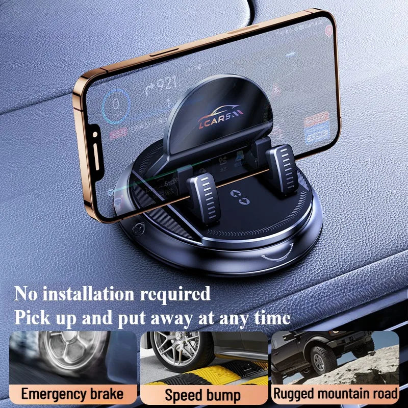 360° Rotating Car Phone Holder – Suction Cup Dashboard Mount