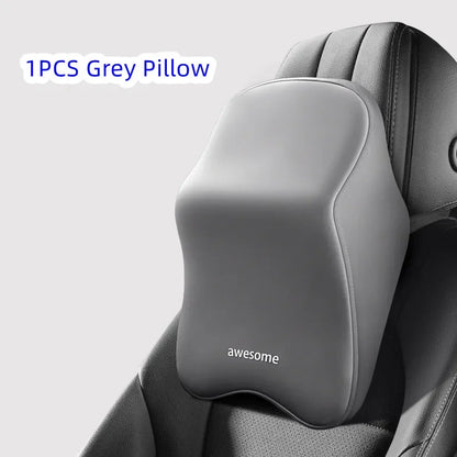 Memory Foam Car Lumbar & Neck Pillow – Universal Back Support Cushion