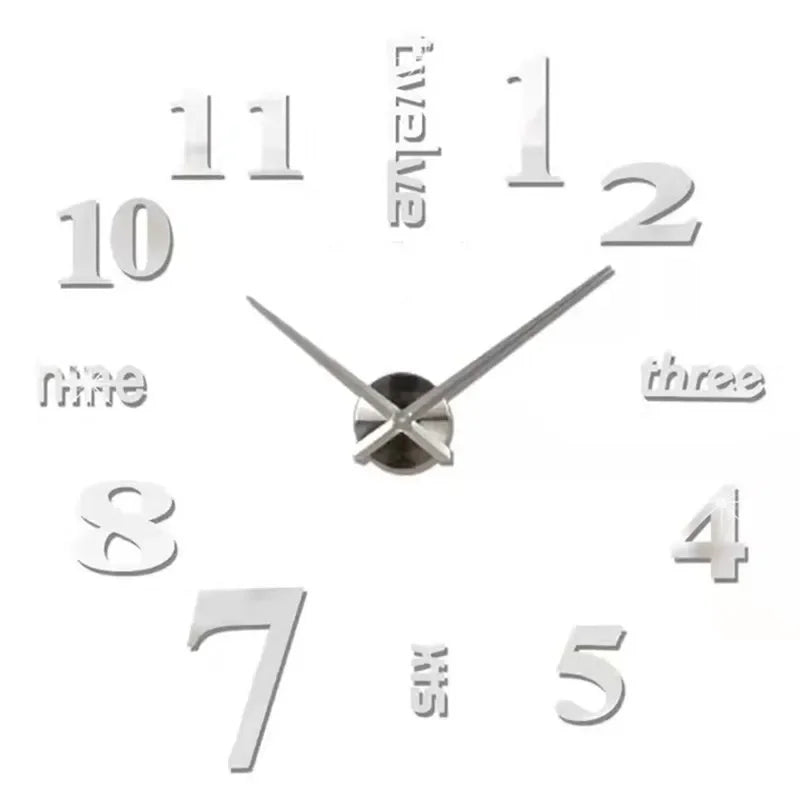 Large 3D Luminous Acrylic Wall Clock – DIY European Style