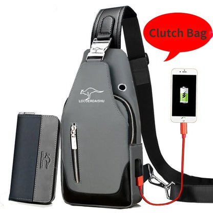 Men's Chest Bag New Fashion Korean Style Casual Sports Water Proof Oxford Chest Crossbody Bags for Men Shoulder Messenger Bag