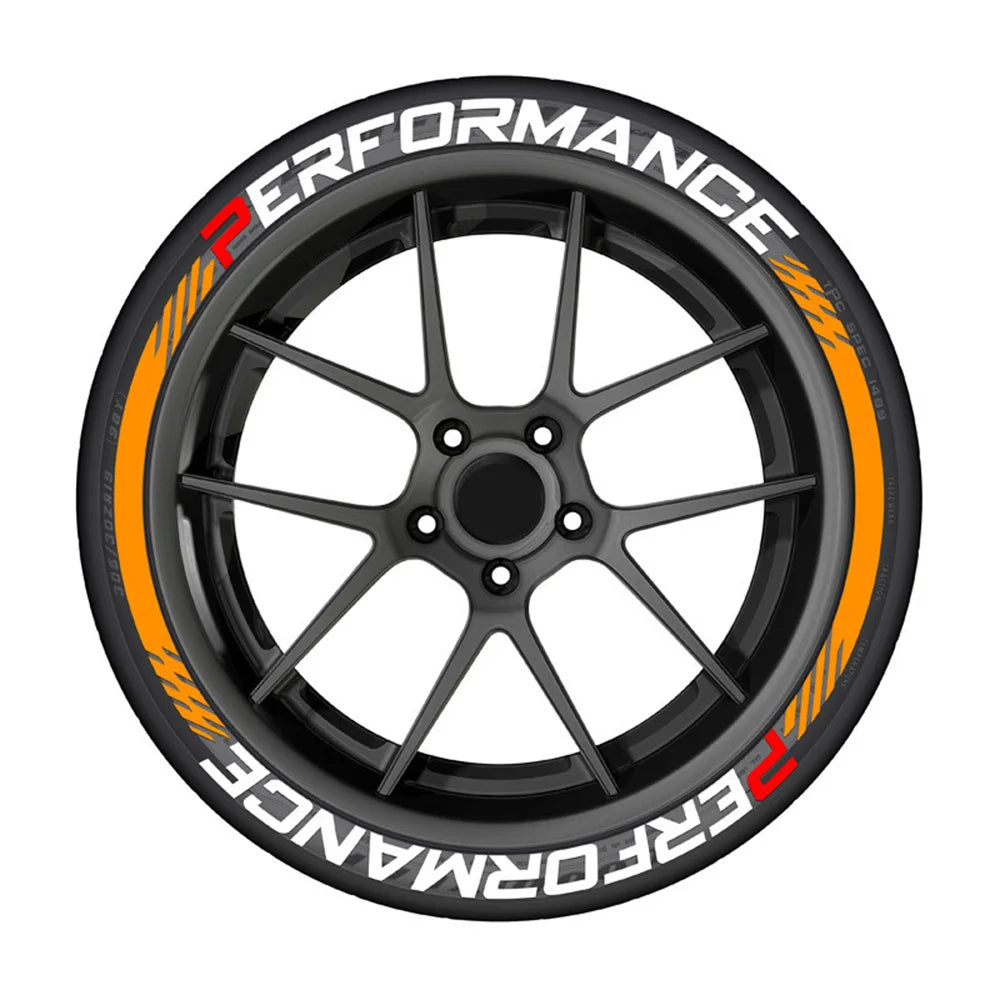3D Car Tyre Letter Stickers – Universal Wheel Rim Decals (8-Piece Set)