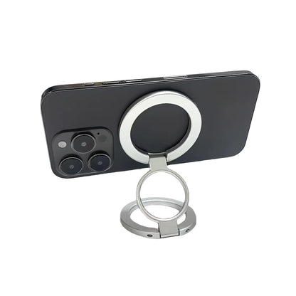 Foldable Magnetic Phone Stand – 360° MagSafe Holder for Desk & Car