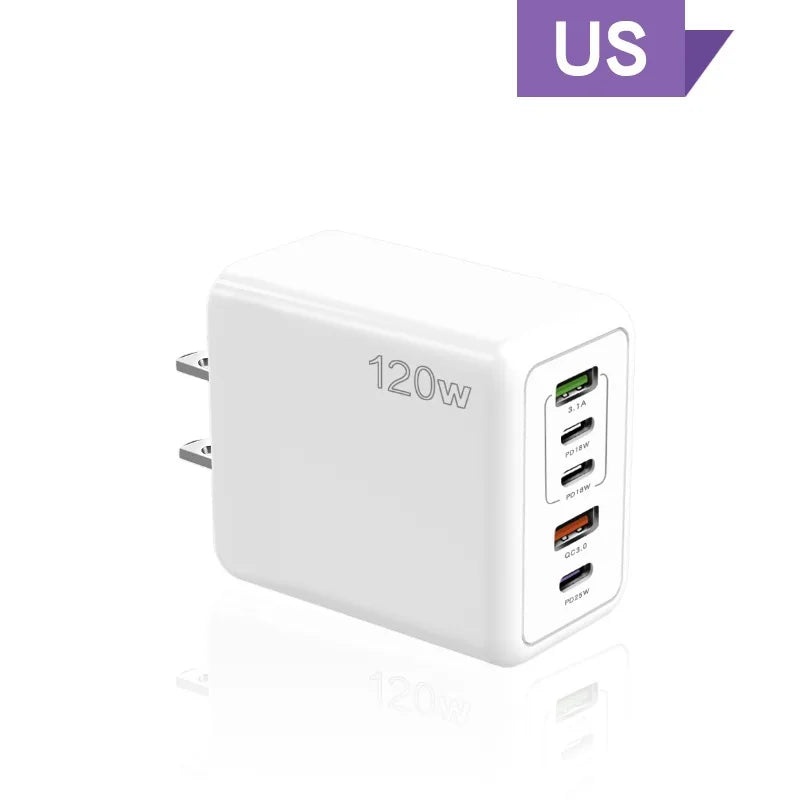 PD 5 Port USB Charger Fast Charging QC3.0 USB C Type C Mobile Phone Charger For iPhone Huawei Samsung Xiaomi ipad Quick Charge