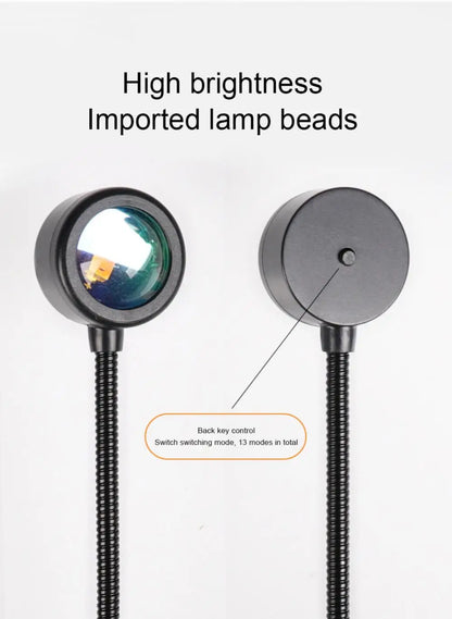 RGB Sunset Projection Night Light – USB LED Lamp for Home & Photography