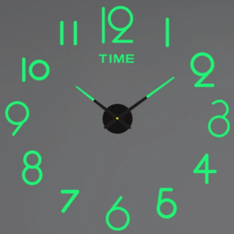 Large 3D Luminous Acrylic Wall Clock – DIY European Style