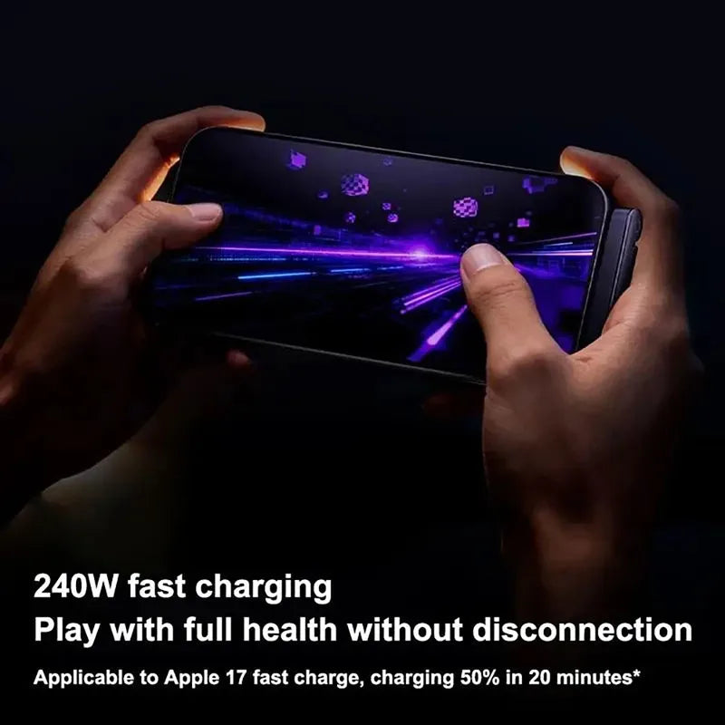 240W USB-C Fast-Charging Cable with Built-In Phone Stand