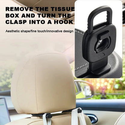 Leather Car Tissue Box – Sun Visor & Seat-Back Holder