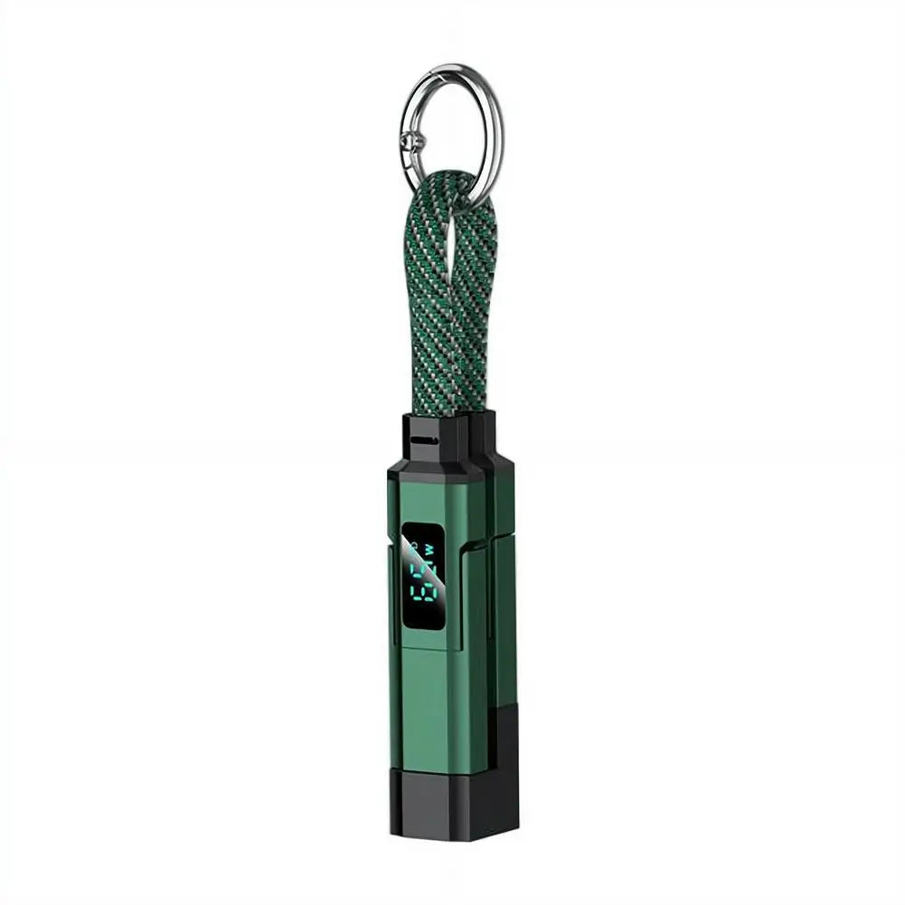 4-in-1 Keychain Charging Cable with LED Display – USB-C Fast Charge