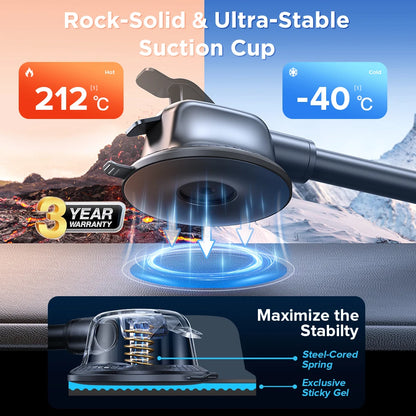 Joyroom 360° Car Phone Holder Mount – Dashboard, Air Vent & Curved Rod (JR-ZS259)