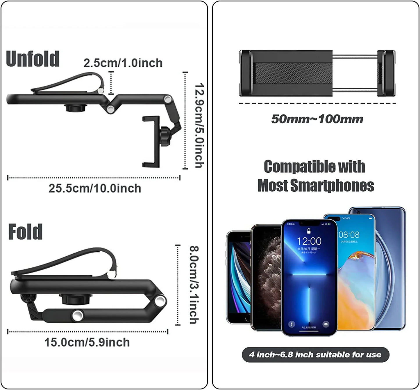 Car Sun Visor Phone Mount – 360° Adjustable Clip Holder