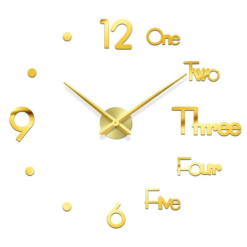 Large 3D Luminous Acrylic Wall Clock – DIY European Style