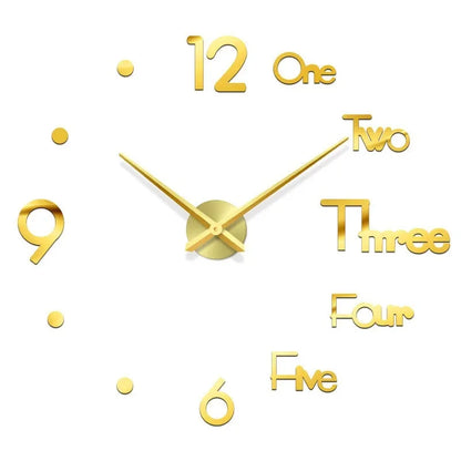 Large 3D Luminous Acrylic Wall Clock – DIY European Style