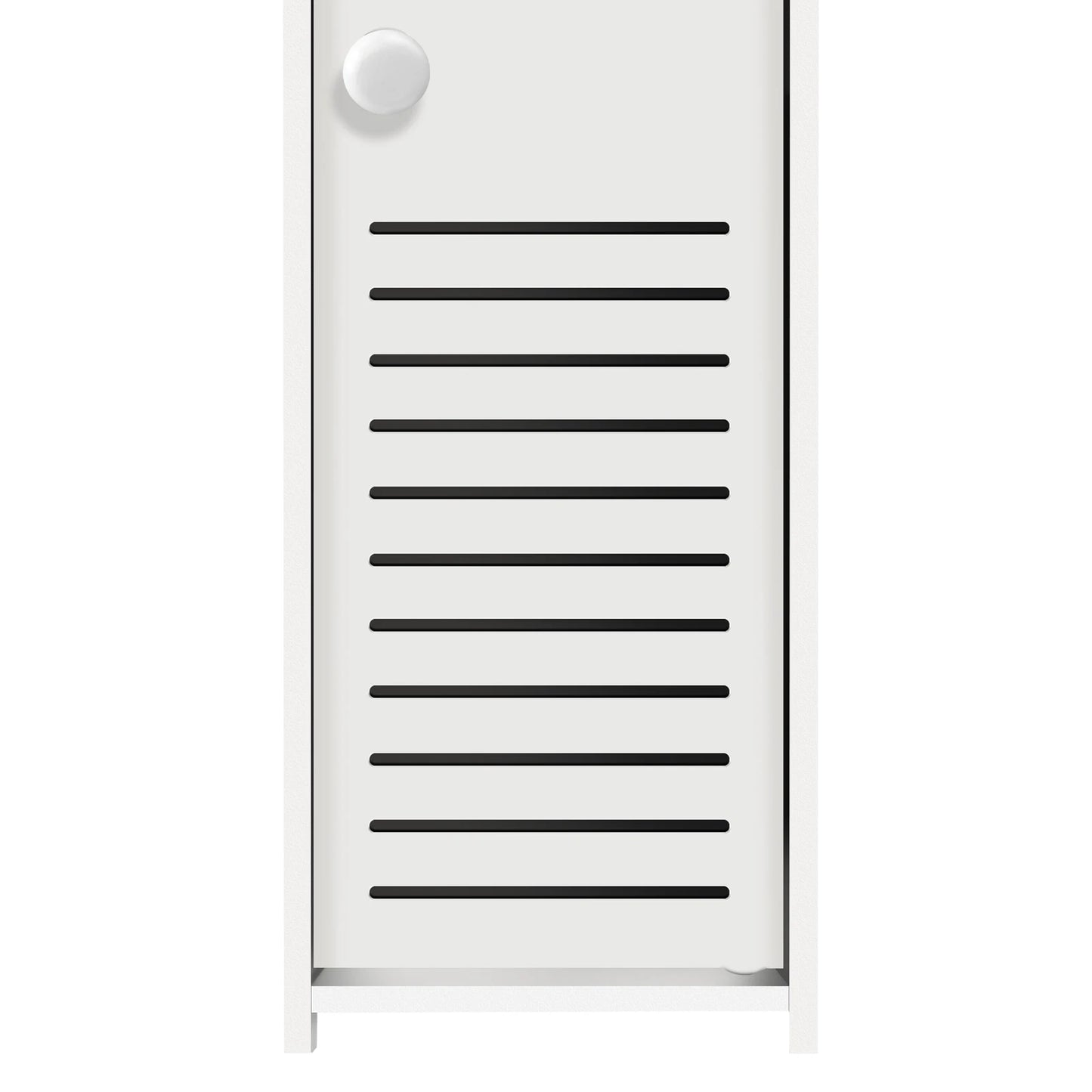Bathroom Cabinet Unit with Door and Toilet Paper Holder, PVC Material, Slim, Floor Standing, Easy to Assemble, 80x15x17cm