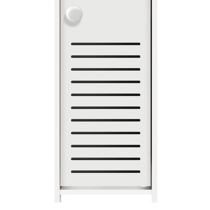 Bathroom Cabinet Unit with Door and Toilet Paper Holder, PVC Material, Slim, Floor Standing, Easy to Assemble, 80x15x17cm