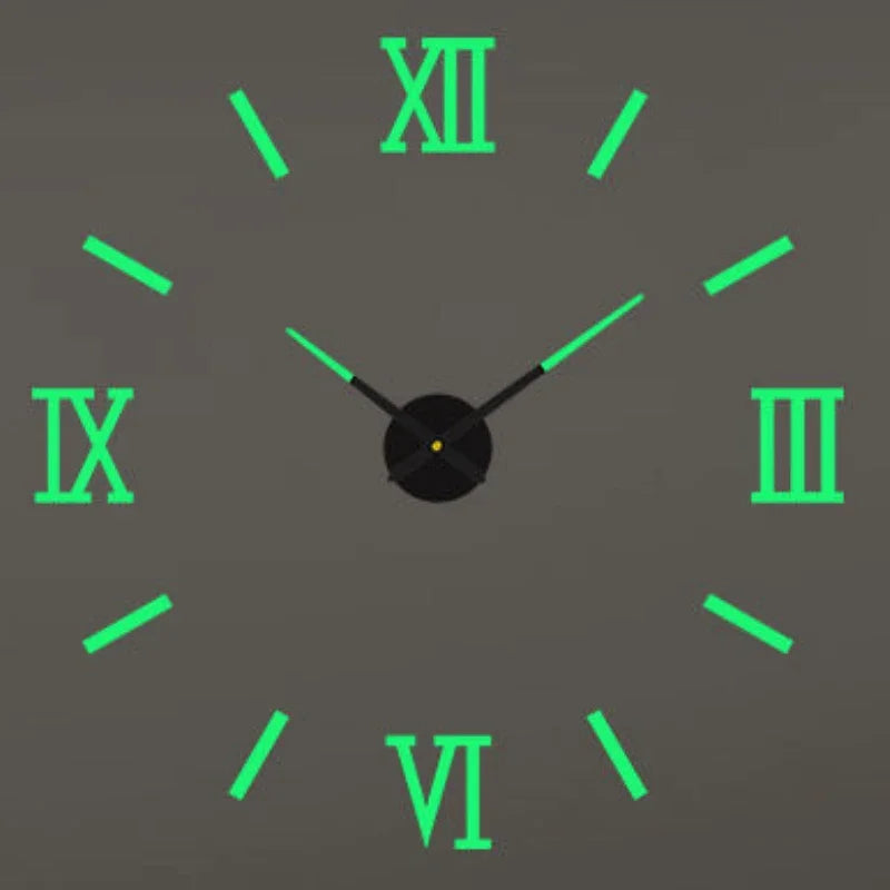 Large 3D Luminous Acrylic Wall Clock – DIY European Style