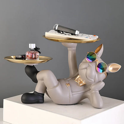 Cool Bulldog Statue – Resin Animal Figurine for Home Décor