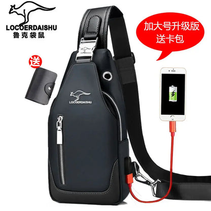 Men's Chest Bag New Fashion Korean Style Casual Sports Water Proof Oxford Chest Crossbody Bags for Men Shoulder Messenger Bag