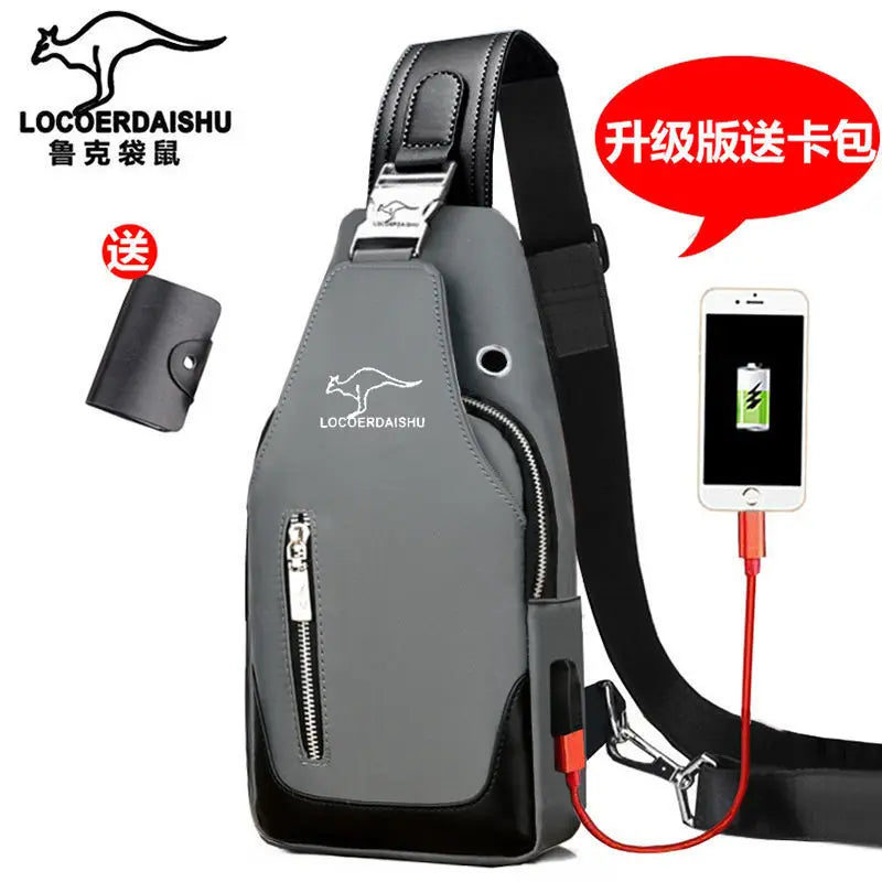 Men's Chest Bag New Fashion Korean Style Casual Sports Water Proof Oxford Chest Crossbody Bags for Men Shoulder Messenger Bag