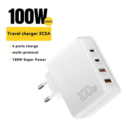 Essager 100W GaN Travel Charger – 3x USB-C & 1x USB-A Fast Charging