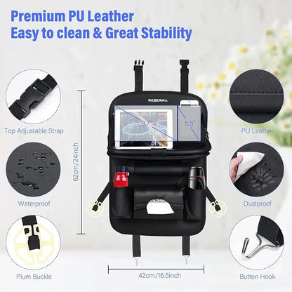 Car Seat Back Organiser with Foldable Tray