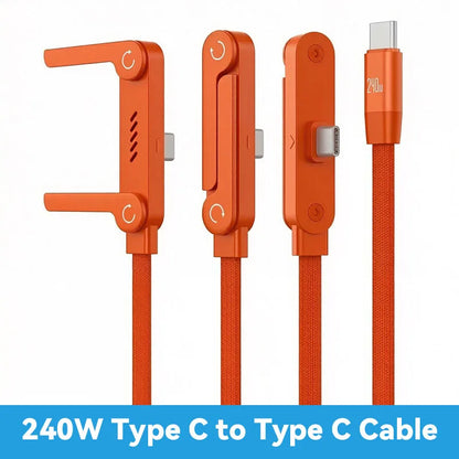 240W USB-C Fast-Charging Cable with Built-In Phone Stand