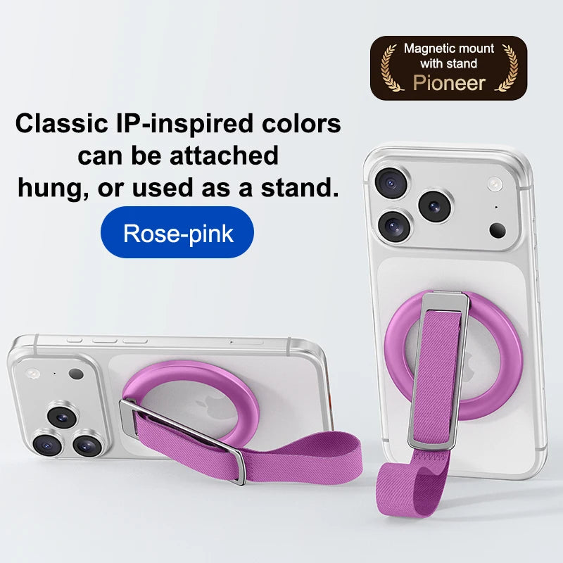 Magnetic Wrist Strap Phone Holder with 360° Ring Stand