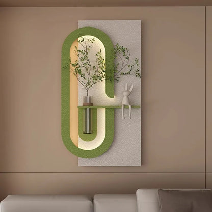 3D LED Sandstone Wall Painting with Hydroponic Plants
