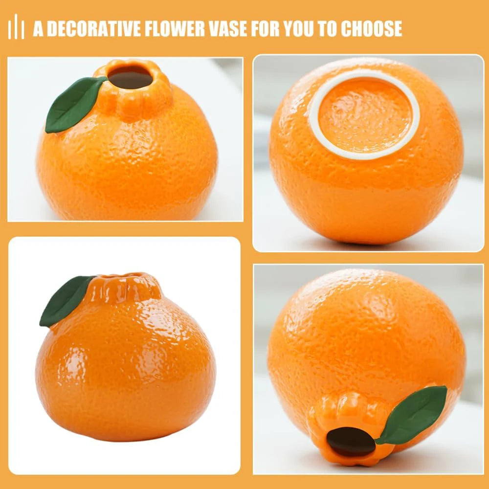 Ceramic Orange Fruit Bud Vase – Decorative Tabletop Centrepiece