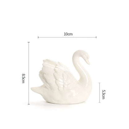 Ceramic Swan Ornament – Luxury Home Décor Sculpture