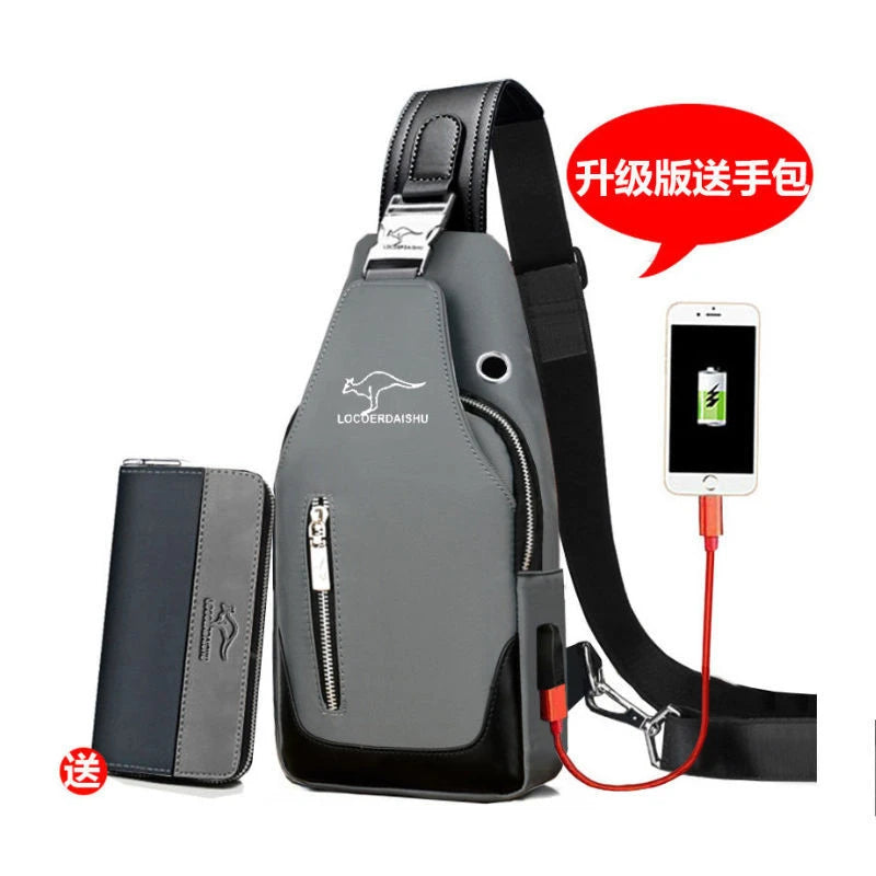 Men's Chest Bag New Fashion Korean Style Casual Sports Water Proof Oxford Chest Crossbody Bags for Men Shoulder Messenger Bag