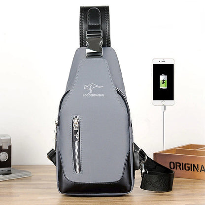 Men's Chest Bag New Fashion Korean Style Casual Sports Water Proof Oxford Chest Crossbody Bags for Men Shoulder Messenger Bag