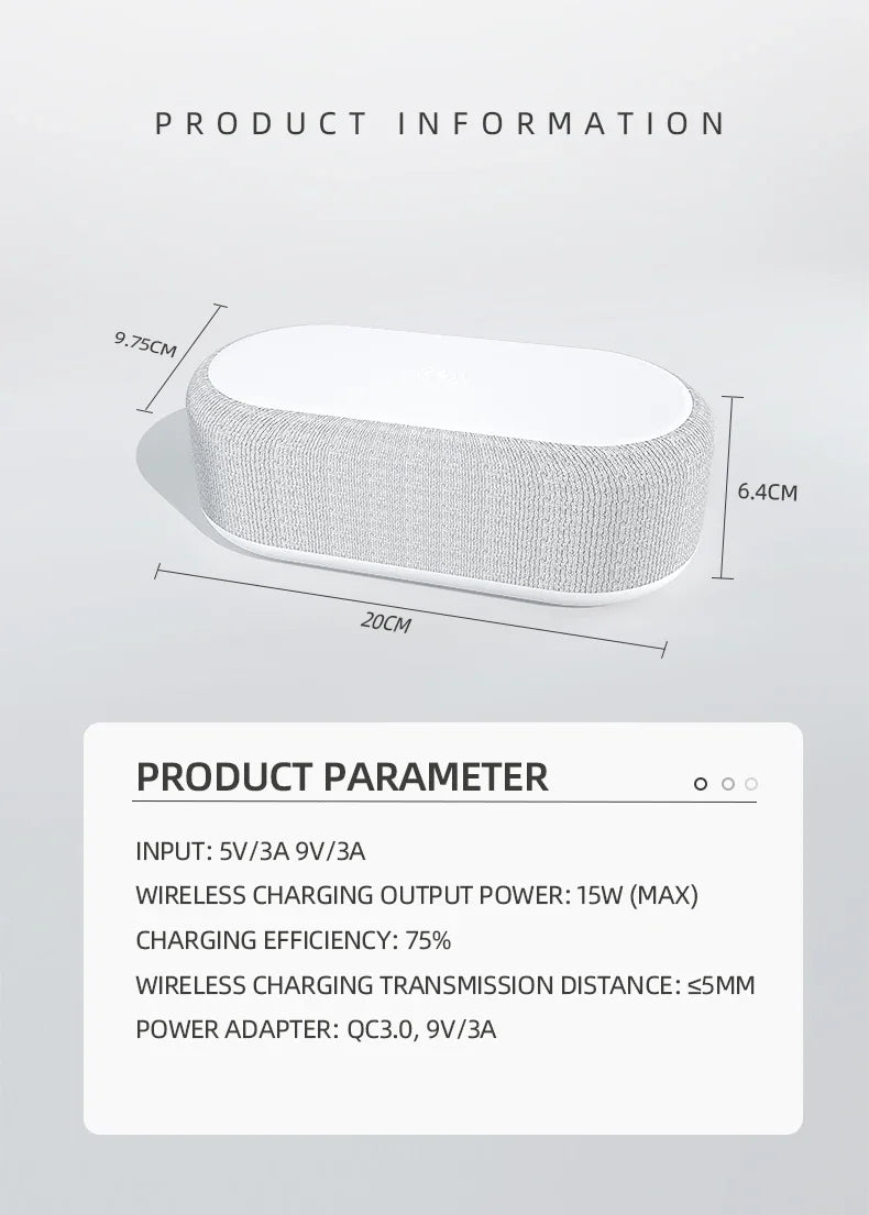 Alarm Clock Wireless Chargers Pad Phone Bedroom Lamp Night Light Desk Thermometer For iPhone 17 16 15 14 13 Fast Charging Dock