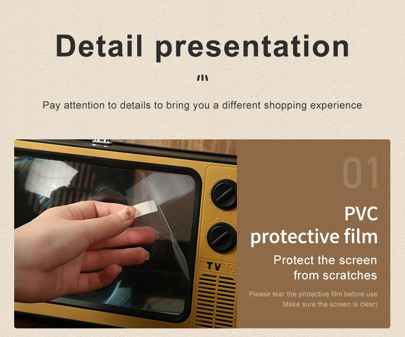 Mobile Phone Screen Magnifier Holder Enlarged Expand Stand Phone Holder HD Video Amplifier Eyes Protection Retro TV Box