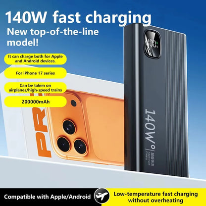 Lenovo 500000mAh 140W Power Bank Super Fast Charging Portable Powerbank External Battery Charger For Xiaomi iPhone 2026 NEW