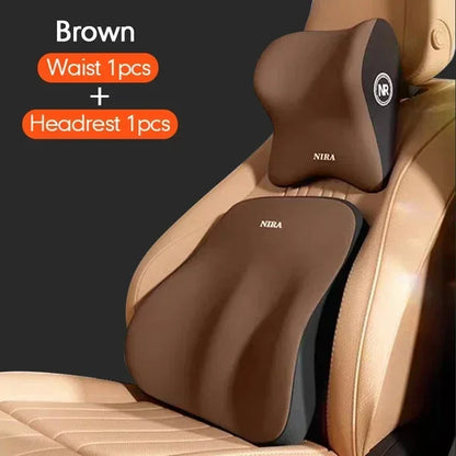 Memory Foam Car Headrest & Lumbar Pillow
