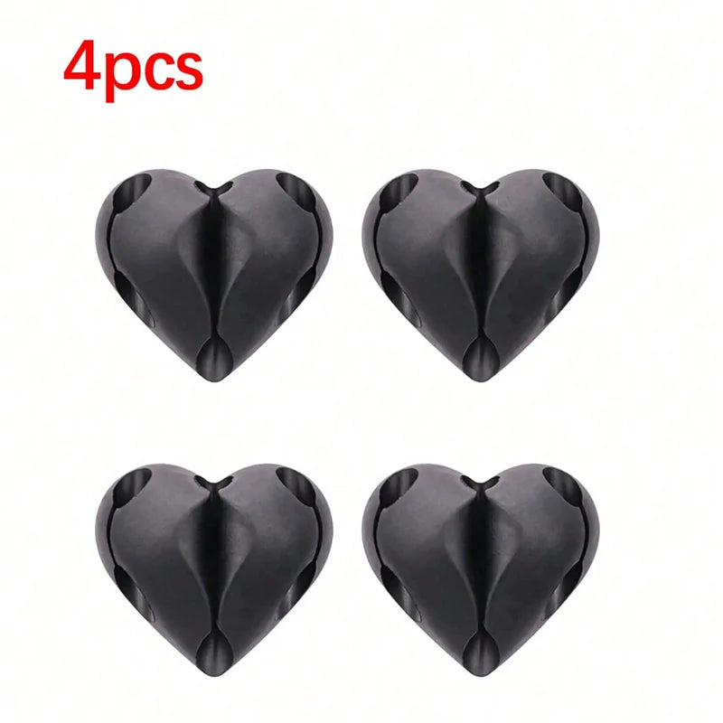 Heart-Shaped Cable Winder & Clip – Cord Organiser (2/4 Pack)