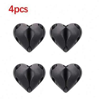 Heart-Shaped Cable Winder & Clip – Cord Organiser (2/4 Pack)