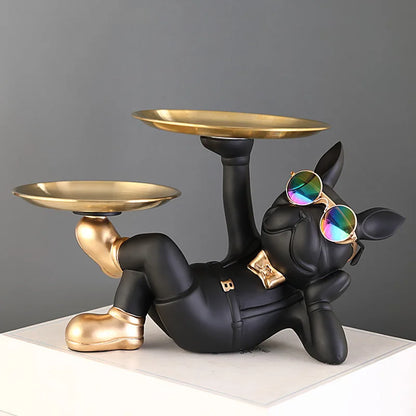 Cool Bulldog Statue – Resin Animal Figurine for Home Décor