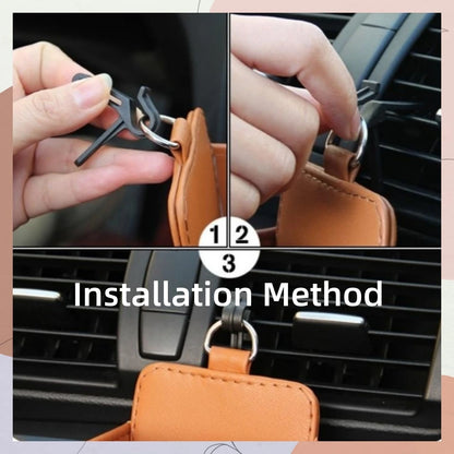 Car Air Vent Storage Bag – Leather Organiser