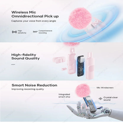 Wireless Lavalier Microphone – Mini Mic for iPhone, Android & PC