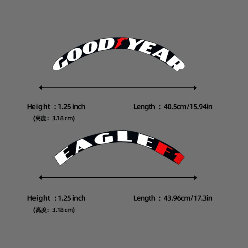 3D Car Tyre Lettering Stickers – Universal Wheel Decals (Set for 4 Tyres)