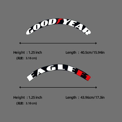 3D Car Tyre Lettering Stickers – Universal Wheel Decals (Set for 4 Tyres)