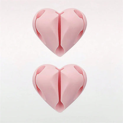 Heart-Shaped Cable Winder & Clip – Cord Organiser (2/4 Pack)
