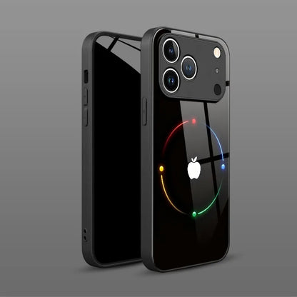 Colorful Halo For Apple Pattern Tempered Glass Phone Case For iPhone 17 16 15 14 13 12 11 Pro Max 17 Air 7 8 Plus XR XS X Cover