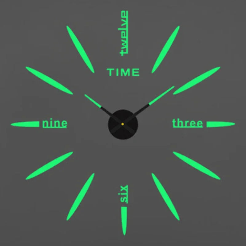 Large 3D Luminous Acrylic Wall Clock – DIY European Style