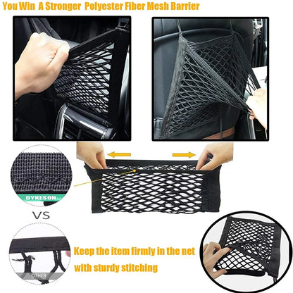 Car Seat Gap Storage Net Bag – Elastic Mesh Organiser & Pet Barrier